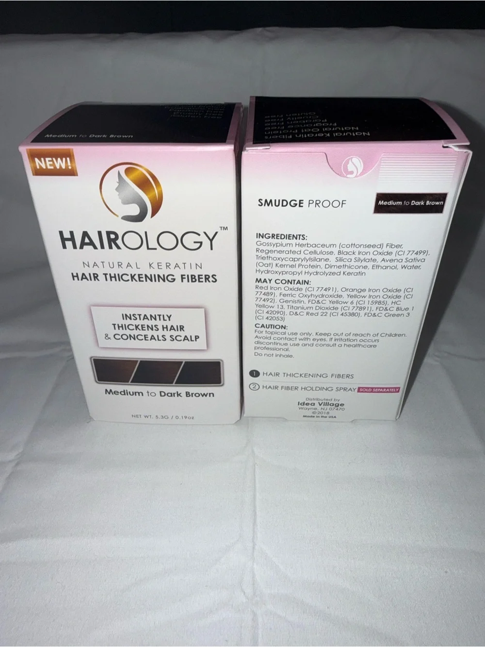 (2) Pack Natural Keratin Hair Thickening Fibers - Medium to Dark Brown